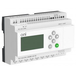 Модуль ЦПУ ПЛК 410 14 DI 8 RO 220В AC с Ethernet портом с экраном ONI PLC-410-CPU-14D08R-1AC-00