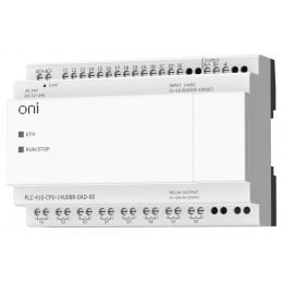 Модуль ЦПУ ПЛК 410 8 DI 6 UI (0-10В/DI) 8 RO 12В-24В DC или 24В AC с Ethernet портом без экрана ONI PLC-410-CPU-14U08R-0AD-00