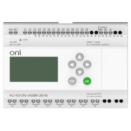 Модуль ЦПУ ПЛК 410 8 DI 6 UI (0-10В/DI) 8 RO 12В-24В DC или 24В AC с Ethernet портом с экраном ONI PLC-410-CPU-14U08R-1AD-00