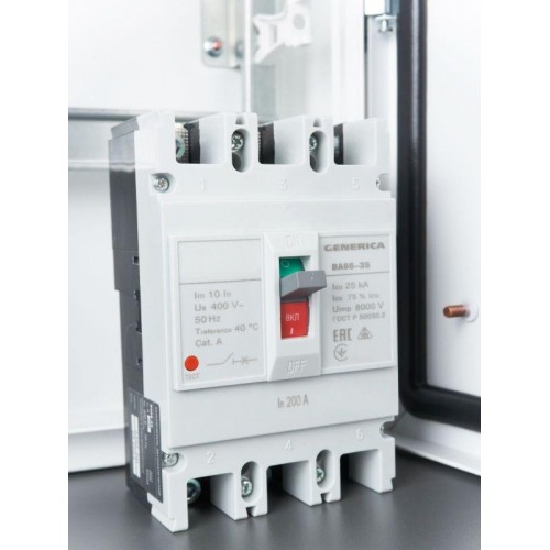 Выключатель автоматический 3п 200А 25кА ВА66-35 GENERICA SAV30-3-0200-G