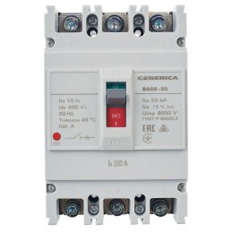 Выключатель автоматический 3п 200А 25кА ВА66-35 GENERICA SAV30-3-0200-G