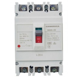 Выключатель автоматический 3п 250А 25кА ВА66-35 GENERICA SAV30-3-0250-G