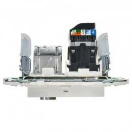 Розетка двойная TV+RJ45 кат.5E SKANDY SK-A14W арктич. бел. IEK SK-AK20-1-K01