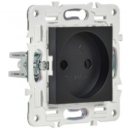 Розетка SKANDY 10А без заземл. без защ. шторок SK-R02Bl черн. IEK SK-R10-10-K02
