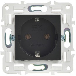 Розетка SKANDY 16А с заземл. без защ. шторок SK-R05Bl черн. IEK SK-R11-16-K02