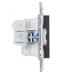 Розетка SKANDY 16А с заземл. без защ. шторок SK-R05G графит IEK SK-R11-16-K53