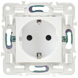 Розетка SKANDY 16А с заземл. защ. шторки безвинт. крепл. SK-R06W арктич. бел. IEK SK-R14-16-1-K01