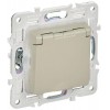 Розетка 1-м SKANDY 16А IP44 с заземл. защ. шторки с крышкой SK-R11B беж. IEK SK-R16-16-44-K10