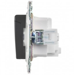 Розетка 1-м SKANDY 16А IP44 с заземл. защ. шторки с крышкой SK-R11G графит IEK SK-R16-16-44-K53