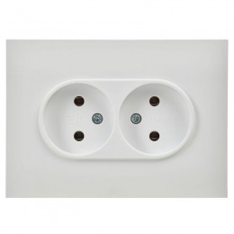 Розетка 2-м SKANDY 10А без заземл. без защ. шторок в сборе SK-R10W арктич. бел. IEK SK-R20-10-K01-F