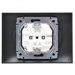 Розетка 2-м SKANDY 10А без заземл. без защ. шторок в сборе SK-R10Bl черн. IEK SK-R20-10-K02-F