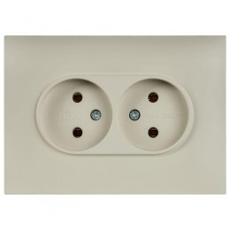 Розетка 2-м SKANDY 10А без заземл. без защ. шторок в сборе SK-R10B беж. IEK SK-R20-10-K10-F