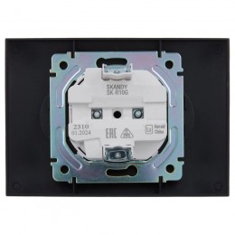 Розетка 2-м SKANDY 10А без заземл. без защ. шторок в сборе SK-R10G графит IEK SK-R20-10-K53-F