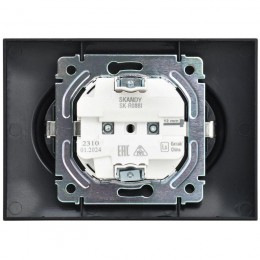 Розетка 2-м SKANDY 16А с заземл. без защ. шторок в сборе SK-R08Bl черн. IEK SK-R21-16-K02-F