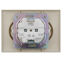 Розетка 2-м SKANDY 16А с заземл. без защ. шторок в сборе SK-R08B беж. IEK SK-R21-16-K10-F