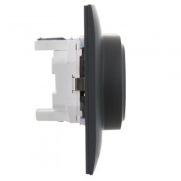 Розетка 2-м SKANDY 16А с заземл. без защ. шторок в сборе SK-R08G графит IEK SK-R21-16-K53-F