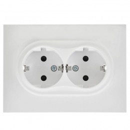 Розетка 2-м SKANDY 16А с заземл. защ. шторки в сборе SK-R07W арктич. бел. IEK SK-R24-16-K01-F