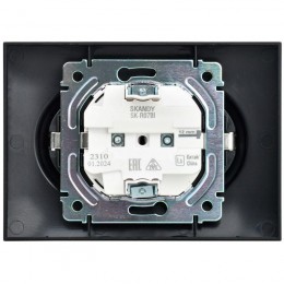 Розетка 2-м SKANDY 16А с заземл. защ. шторки в сборе SK-R07Bl черн. IEK SK-R24-16-K02-F