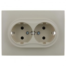 Розетка 2-м SKANDY 16А с заземл. защ. шторки в сборе SK-R07B беж. IEK SK-R24-16-K10-F