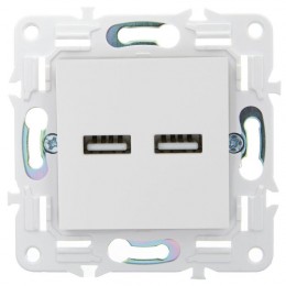 Розетка USB A+A 3.1А SKANDY SK-R15W арктич. бел. IEK SK-U21-D31-K01