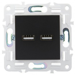 Розетка USB A+A 3.1А SKANDY SK-R15Bl черн. IEK SK-U21-D31-K02