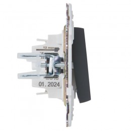 Выключатель 1-кл. SKANDY 10А SK-V01G графит IEK SK-V10-0-10-K53