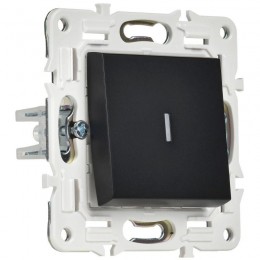 Выключатель 1-кл. SKANDY 10А SK-V07Bl с индикацией черн. IEK SK-V10-1-10-K02