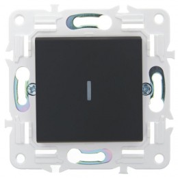 Выключатель 1-кл. SKANDY 10А SK-V07G с индикацией графит IEK SK-V10-1-10-K53