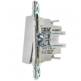 Выключатель проходной 1-кл. SKANDY 10А SK-V02W арктич. бел. IEK SK-V12-0-10-K01