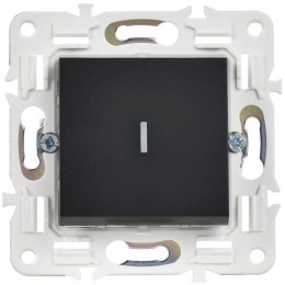 Выключатель проходной 1-кл. SKANDY 10А SK-V08Bl с индикацией черн. IEK SK-V12-1-10-K02