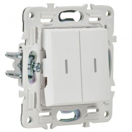 Выключатель 2-кл. SKANDY 10А SK-V09W с индикацией арктич. бел. IEK SK-V20-1-10-K01