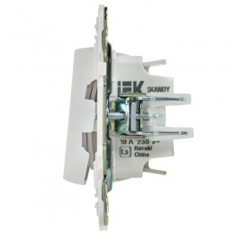 Выключатель 2-кл. SKANDY 10А SK-V09W с индикацией арктич. бел. IEK SK-V20-1-10-K01