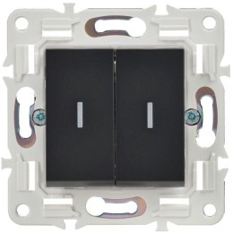 Выключатель 2-кл. SKANDY 10А SK-V09Bl с индикацией черн. IEK SK-V20-1-10-K02