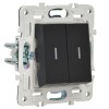 Выключатель 2-кл. SKANDY 10А SK-V09Bl с индикацией черн. IEK SK-V20-1-10-K02