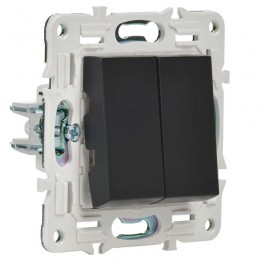 Выключатель проходной 2-кл. SKANDY 10А SK-V05Bl черн. IEK SK-V22-0-10-K02