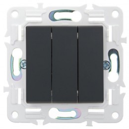 Выключатель 3-кл. SKANDY 10А SK-V11G графит IEK SK-V30-0-10-K53