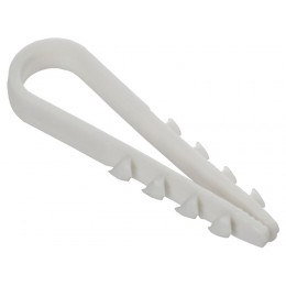 Дюбель-хомут 5х10мм для круглого кабеля нейлон бел. (уп.100шт) GENERICA UDH13-05-10-100-K01-G