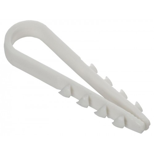 Дюбель-хомут 5х10мм для круглого кабеля нейлон бел. (уп.100шт) GENERICA UDH13-05-10-100-K01-G