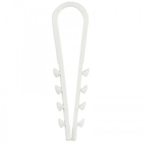 Дюбель-хомут 5х10мм для круглого кабеля нейлон бел. (уп.100шт) GENERICA UDH13-05-10-100-K01-G