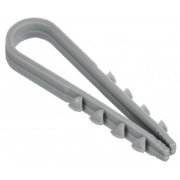 Дюбель-хомут 5х10мм для круглого кабеля нейлон сер. (уп.100шт) GENERICA UDH13-05-10-100-K03-G