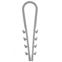 Дюбель-хомут 5х10мм для круглого кабеля нейлон сер. (уп.100шт) GENERICA UDH13-05-10-100-K03-G