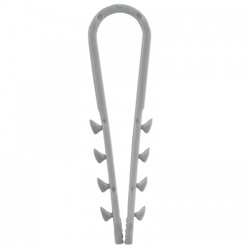 Дюбель-хомут 5х10мм для круглого кабеля нейлон сер. (уп.100шт) GENERICA UDH13-05-10-100-K03-G