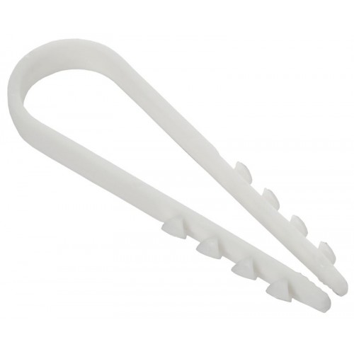 Дюбель-хомут 11х18мм для круглого кабеля нейлон бел. (уп.100шт) GENERICA UDH13-11-18-100-K01-G