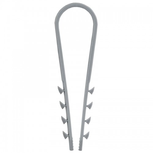 Дюбель-хомут 11х18мм для круглого кабеля нейлон сер. (уп.100шт) GENERICA UDH13-11-18-100-K03-G