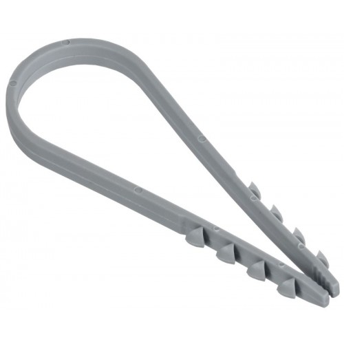 Дюбель-хомут 19х25мм для круглого кабеля нейлон сер. (уп.100шт) GENERICA UDH13-19-25-100-K03-G