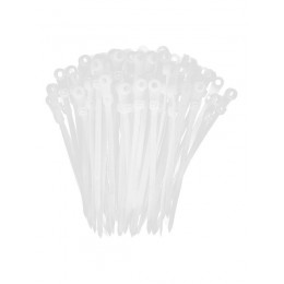 Хомут кабельный 3.5х100 нейл. бел. с отвер. для креп. ХОК (уп.100шт) IEK UHH40-4-100-100