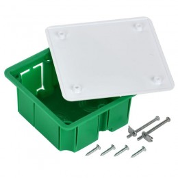 Коробка распаячная СП 92х92х45 КМ41021 для полых стен (с саморезами метал. лапки. с крышкой) IEK UKG11-092-092-040-M