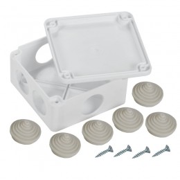 Коробка распаячная ОП КМ 100х100х45 IP44 6 вводов бел. IEK UKO11-100-100-045-K01-44