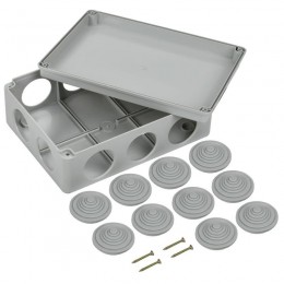 Коробка распаячная ОП 190х140х70 IP55 КМ41244 RAL7035 (10 гермовводов) IEK UKO11-190-140-070-K41-55