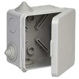 Коробка распаячная ОП 80х80х50 IP54 КМ41238 откид. крышка 7 вводов (7035) IEK UKO31-080-080-050-K03-54
